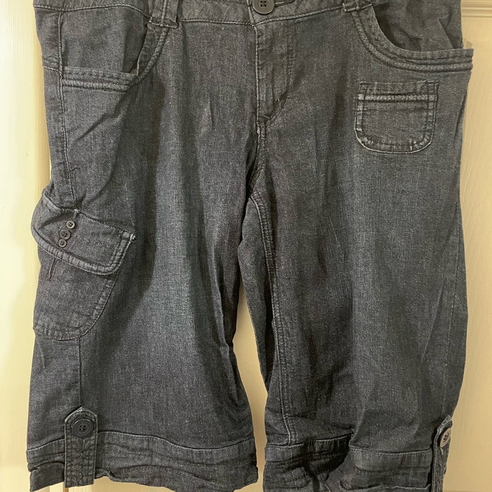 Dark Blue/Grey Cargo Capris